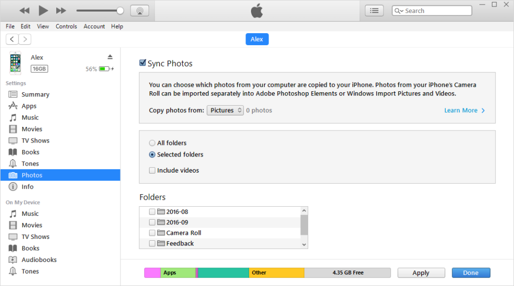 download photos from iphone 4 to pc