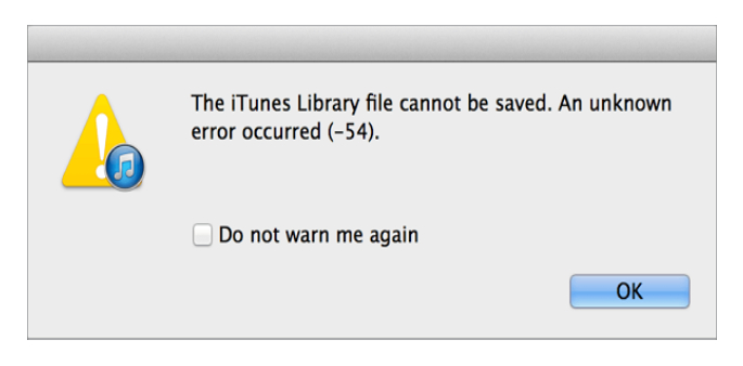 iTunes Sync Error 54