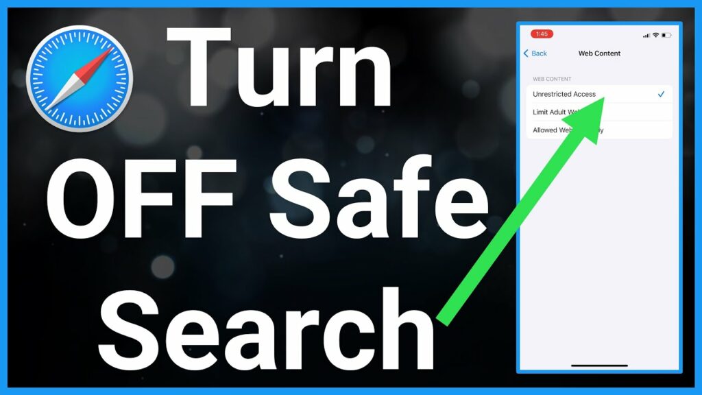 turn off SafeSearch on iPhone