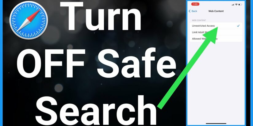 turn off SafeSearch on iPhone