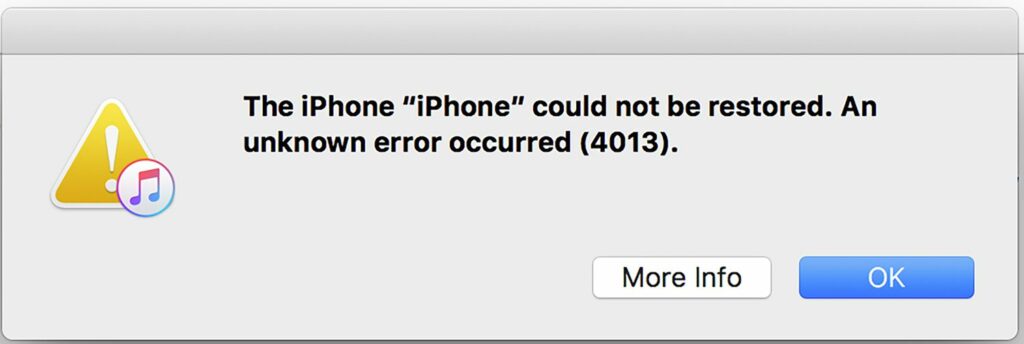 How to Fix iPhone Error 4013