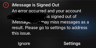 iMessage is Signed Out Error