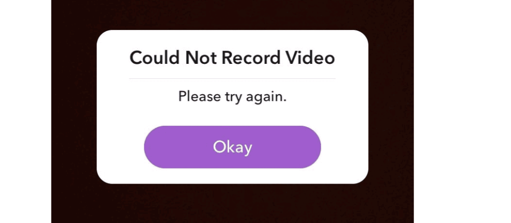 Could Not Record Video Snapchat iPhone